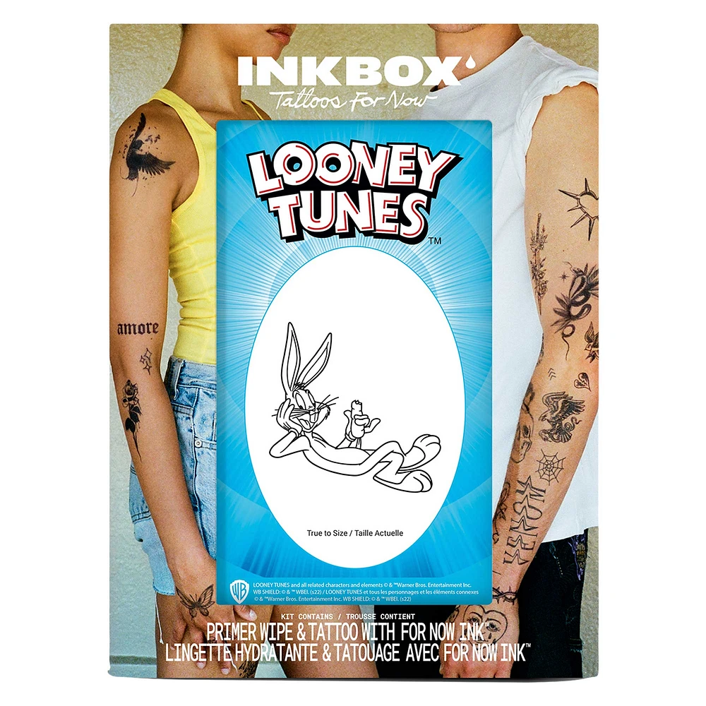 Inkbox Bugs Bunny Looney Tunes 3" x 3" Don't Take Life Too Seriously Temporary Tattoo