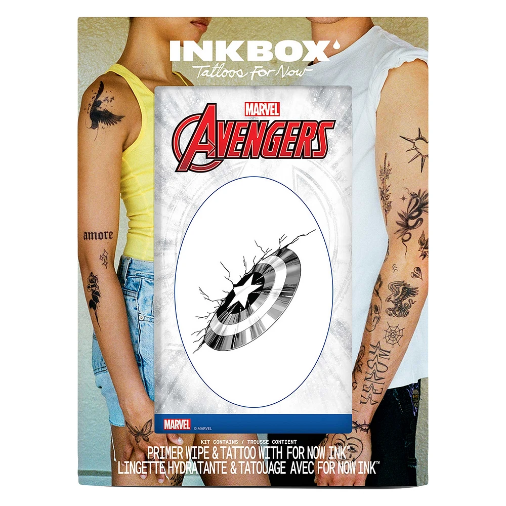 Inkbox Captain America 4" Captain's Shield Temporary Tattoo