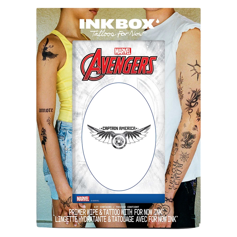 Inkbox Captain America 2" x 5" Sam Wilson Temporary Tattoo