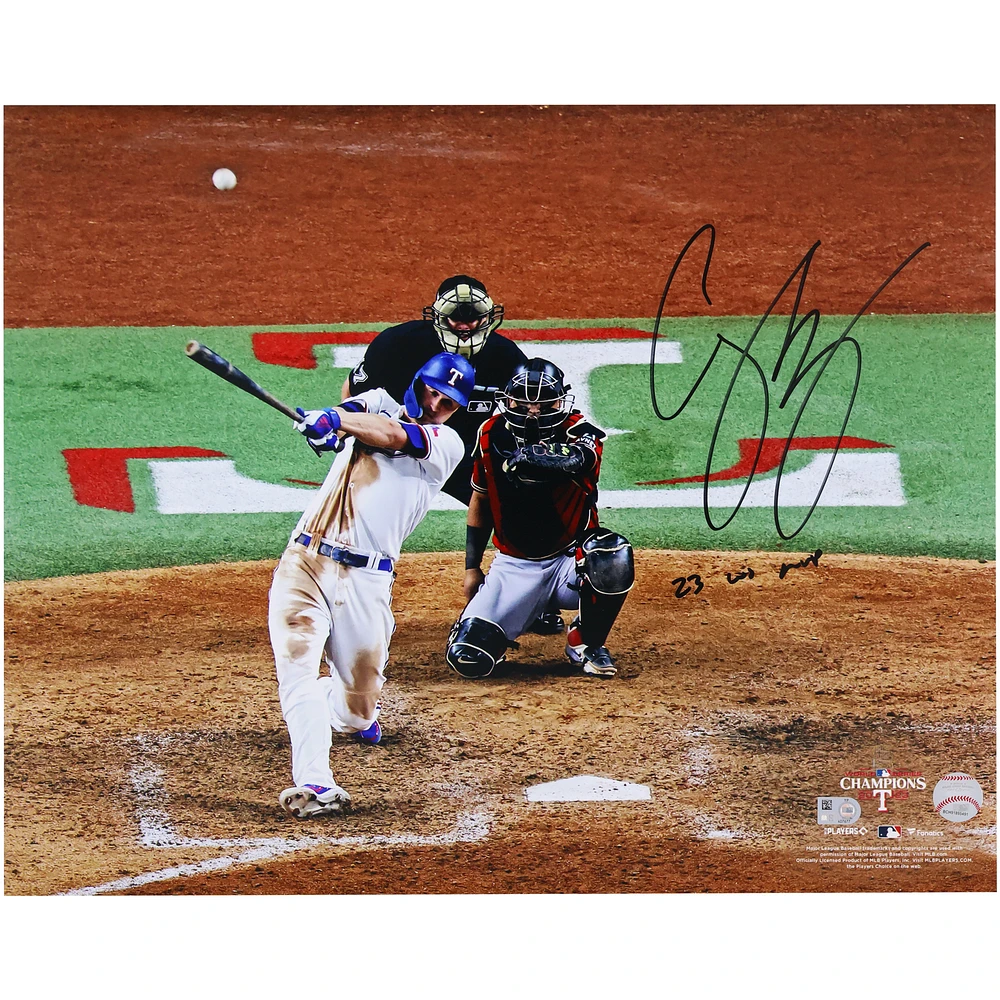 Corey Seager Texas Rangers Autographed 2023 World Series Champions 16" x 20" Hitting Photograph with "23 WS MVP" Inscription