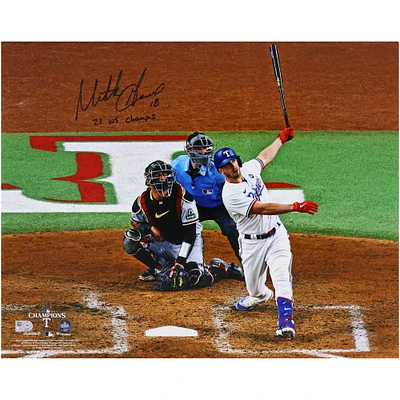 Mitch Garver Texas Rangers Autographed 2023 World Series Champions 16" x 20" Hitting Photograph with "23 WS Champs" Inscription