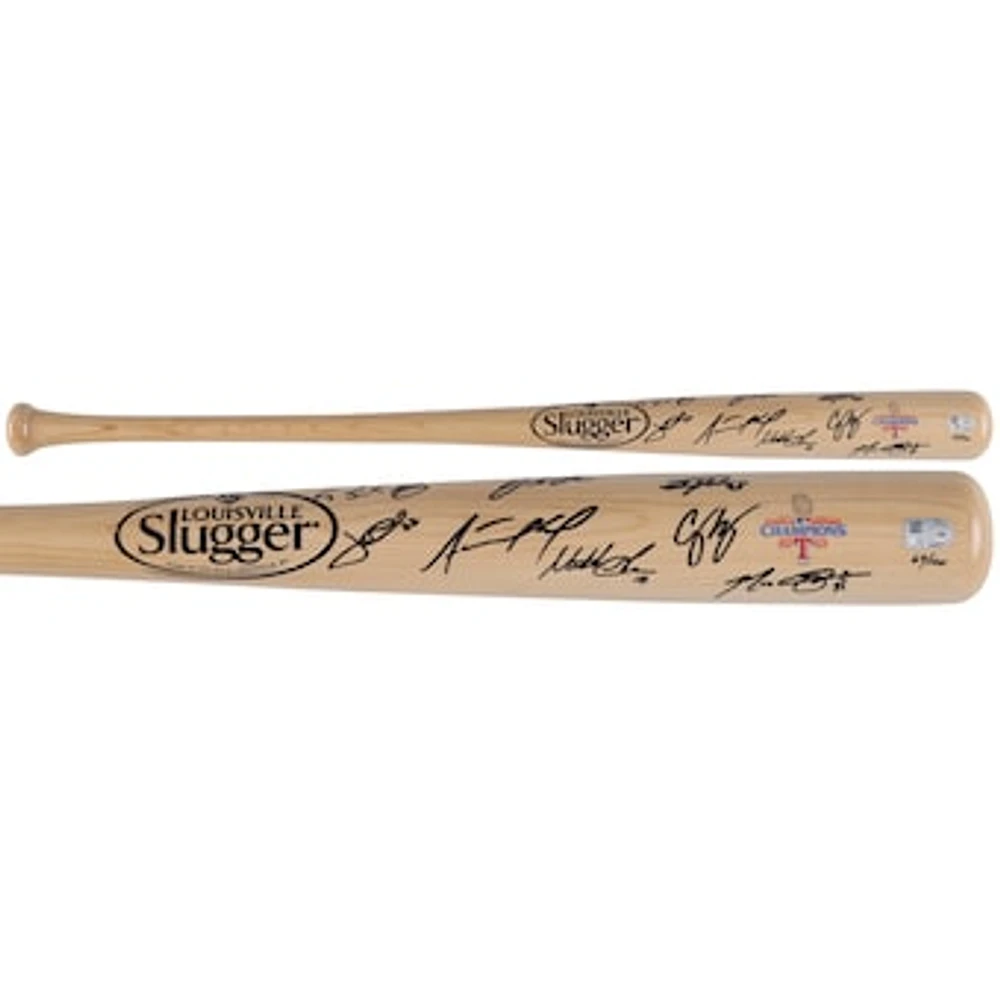 Texas Rangers Autographed 2023 World Series Champions Louisville Slugger Logo Bat with 6+ Signatures - Limited Edition of 100