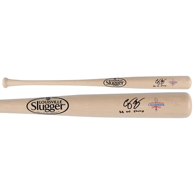 Corey Seager Texas Rangers Autographed 2023 World Series Champions Louisville Slugger Logo Bat with "23 WS Champs" Inscription