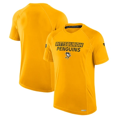 Men's Fanatics Gold Pittsburgh Penguins Authentic Pro Rink Tech T-Shirt