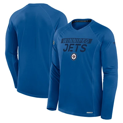 Men's Fanatics Blue Winnipeg Jets Authentic Pro Rink Tech Long Sleeve T-Shirt