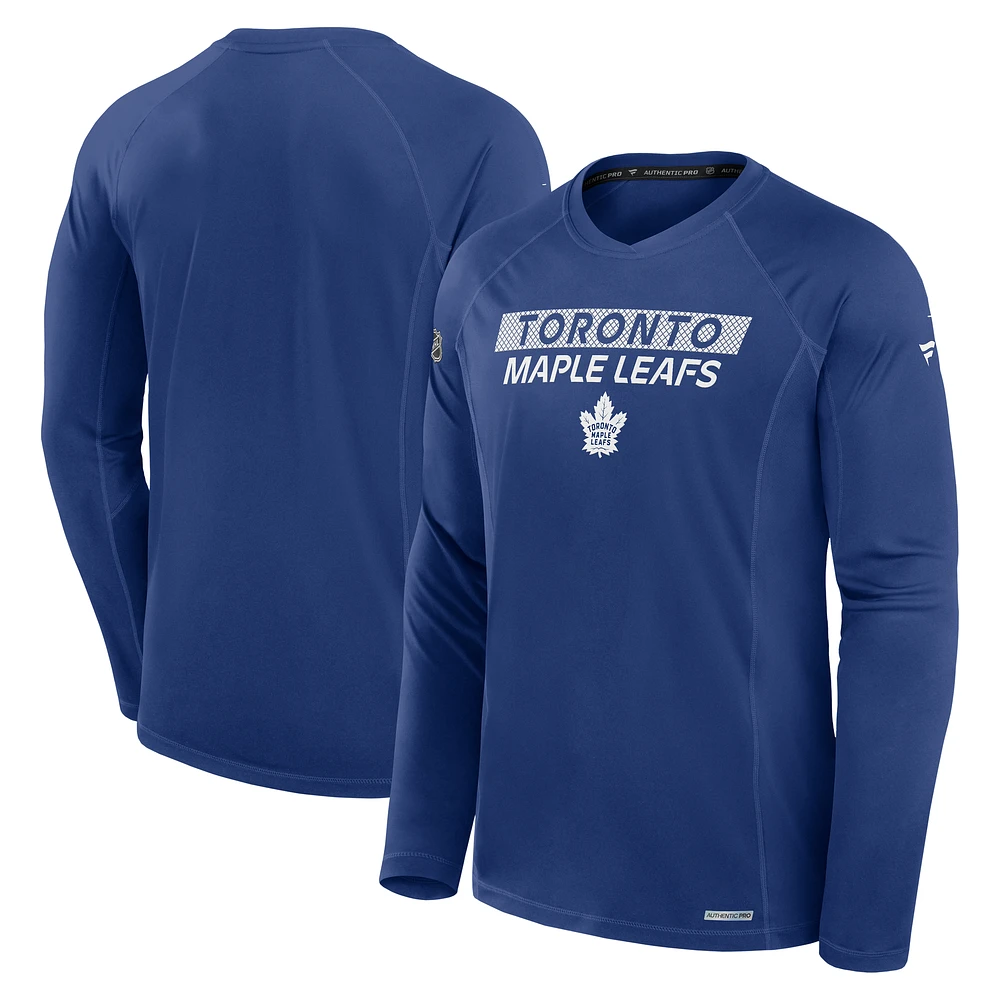 Men's Fanatics Blue Toronto Maple Leafs Authentic Pro Rink Tech Long Sleeve T-Shirt