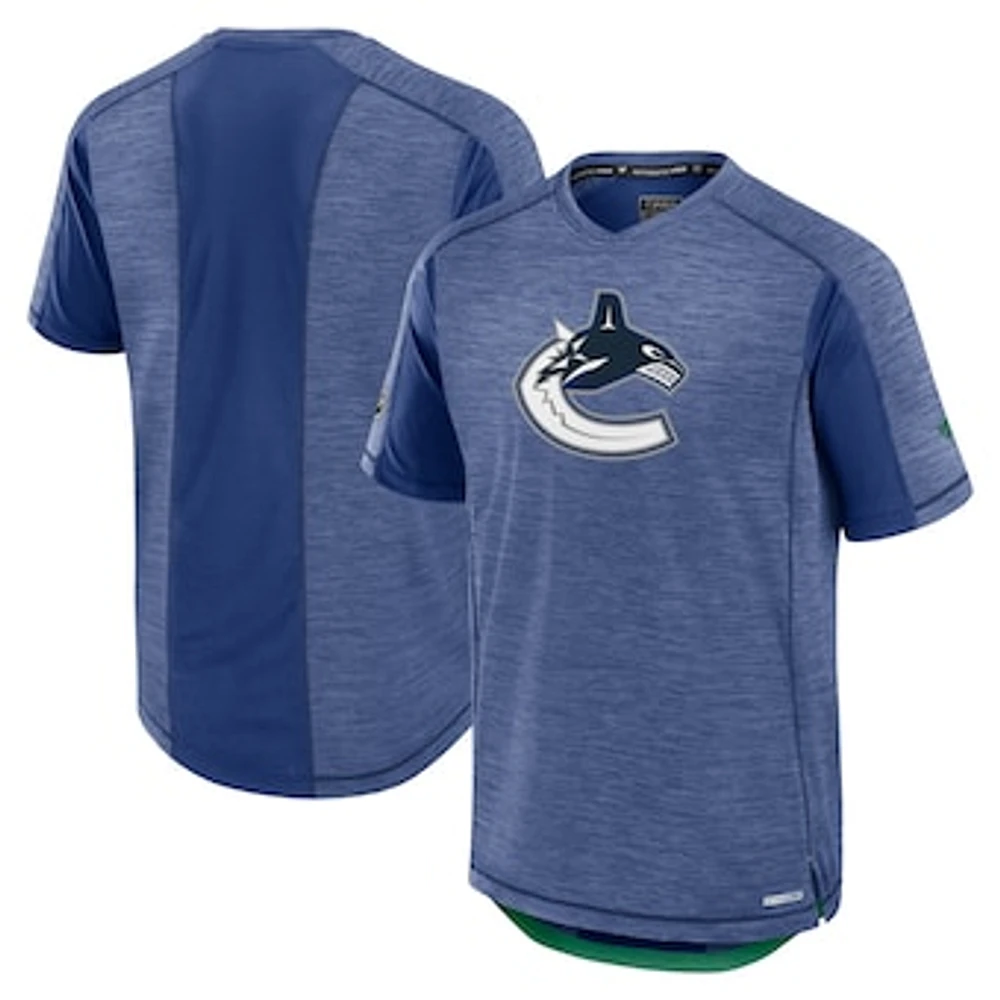 Men's Fanatics Blue Vancouver Canucks Authentic Pro Rink Tech T-Shirt