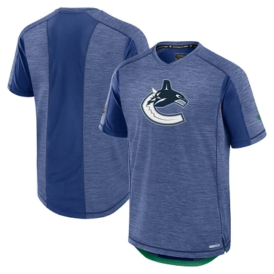 Men's Fanatics Blue Vancouver Canucks Authentic Pro Rink Tech T-Shirt