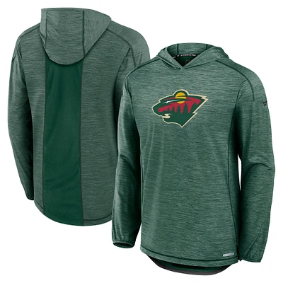 Men's Fanatics Green Minnesota Wild Authentic Pro Rink Lightweight Pullover Hoodie