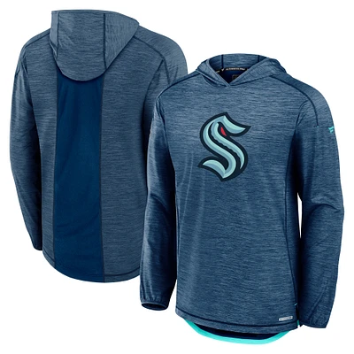 Men's Fanatics  Deep Sea Blue Seattle Kraken Authentic Pro Rink Lightweight Pullover Hoodie