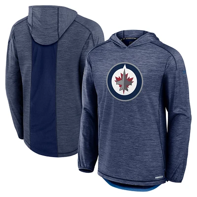 Men's Fanatics Navy Winnipeg Jets Authentic Pro Rink Lightweight Pullover Hoodie