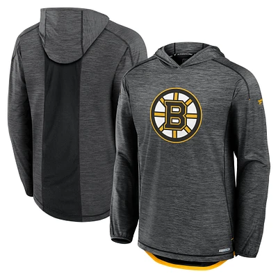 Men's Fanatics Black Boston Bruins Authentic Pro Rink Lightweight Pullover Hoodie