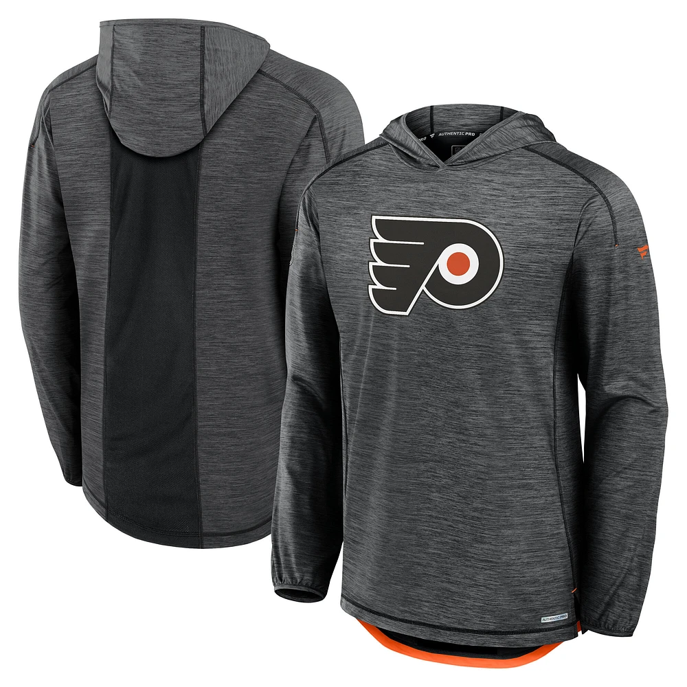 Men's Fanatics Black Philadelphia Flyers Authentic Pro Rink Lightweight Pullover Hoodie