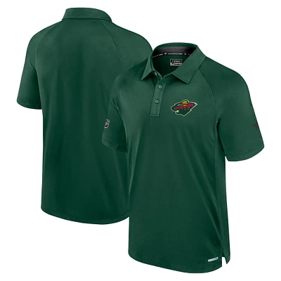 Men's Fanatics Green Minnesota Wild Authentic Pro Rink Polo