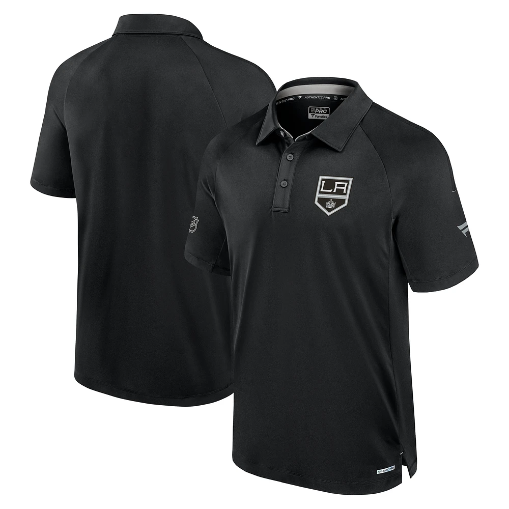 Men's Fanatics Black Los Angeles Kings Authentic Pro Rink Polo