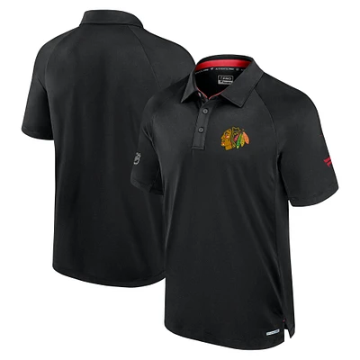 Men's Fanatics Black Chicago Blackhawks Authentic Pro Rink Polo