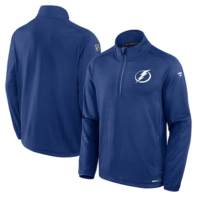 Men's Fanatics Blue Tampa Bay Lightning Authentic Pro Rink Quarter-Zip Jacket