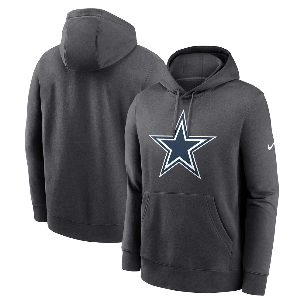Men's Nike Charcoal Dallas Cowboys Primetime Club Logo Hoodie