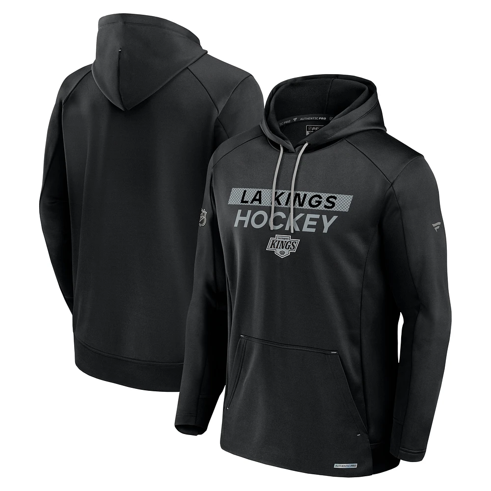 Men's Fanatics Black Los Angeles Kings Authentic Pro Rink Fleece Pullover Hoodie