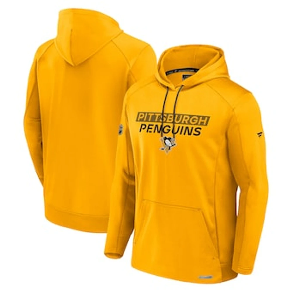 Men's Fanatics Gold Pittsburgh Penguins Authentic Pro Rink Fleece Pullover Hoodie