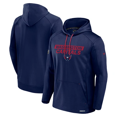 Men's Fanatics Navy Washington Capitals Authentic Pro Rink Fleece Pullover Hoodie