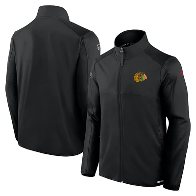 Men's Fanatics Black Chicago Blackhawks Authentic Pro Rink Fleece Full-Zip Jacket