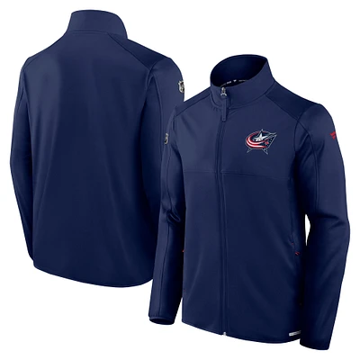 Men's Fanatics Navy Columbus Blue Jackets Authentic Pro Rink Fleece Full-Zip Jacket