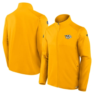 Men's Fanatics Gold Nashville Predators Authentic Pro Rink Fleece Full-Zip Jacket
