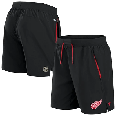 Men's Fanatics Black Detroit Red Wings Authentic Pro Rink Performance Shorts