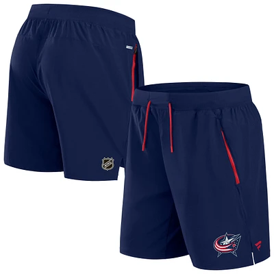 Men's Fanatics Navy Columbus Blue Jackets Authentic Pro Rink Performance Shorts