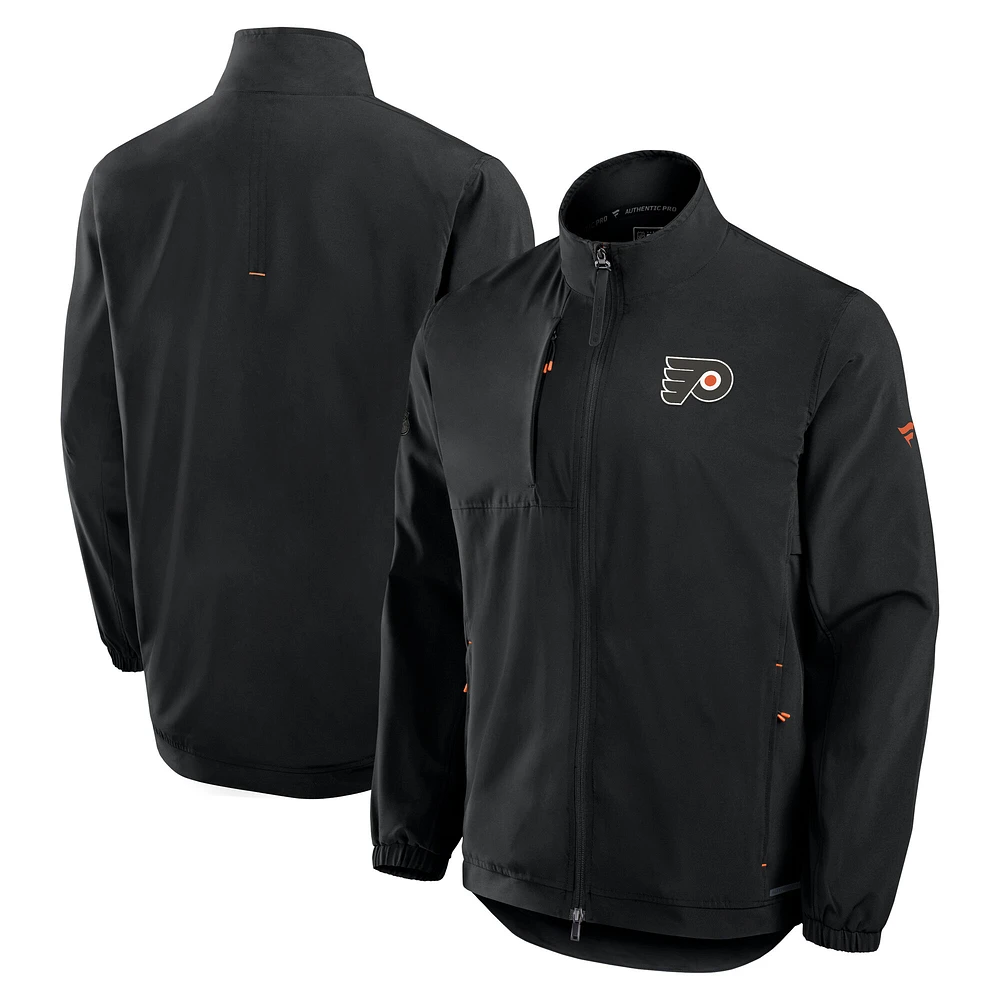 Men's Fanatics Black Philadelphia Flyers Authentic Pro Rink Coaches Full-Zip Jacket