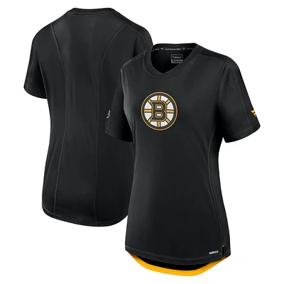 Women's Fanatics Black Boston Bruins Authentic Pro Rink Tech T-Shirt