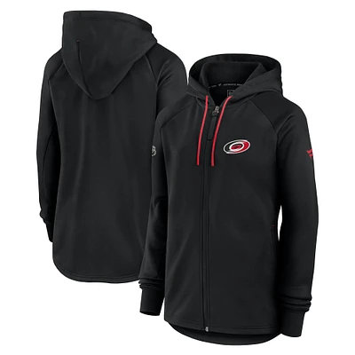 Women's Fanatics Black Carolina Hurricanes Authentic Pro Rink Fleece Full-Zip Jacket