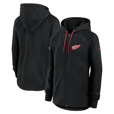 Women's Fanatics Black Detroit Red Wings Authentic Pro Rink Fleece Full-Zip Jacket