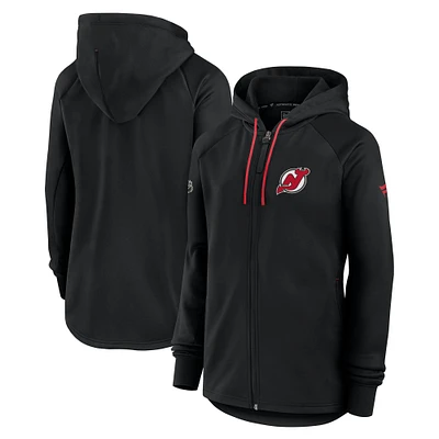 Women's Fanatics Black New Jersey Devils Authentic Pro Rink Fleece Full-Zip Jacket