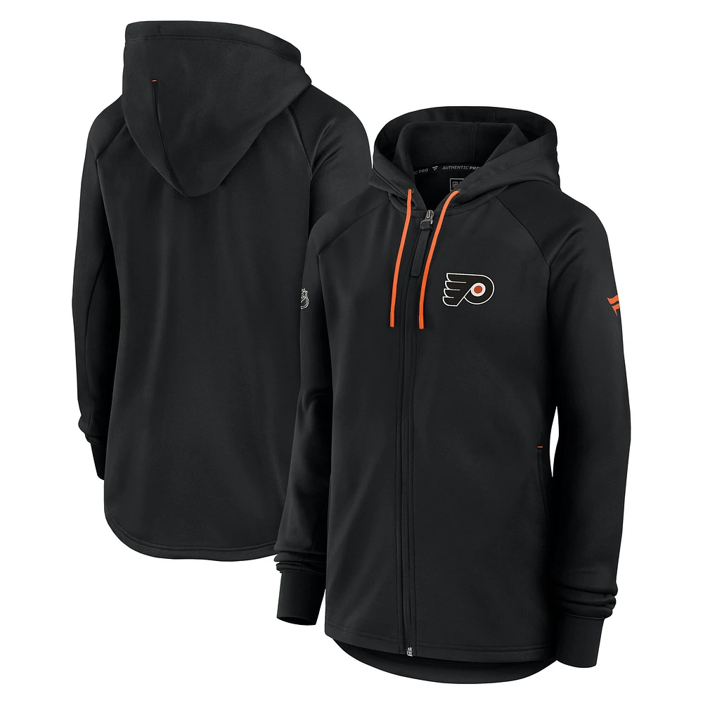 Women's Fanatics Black Philadelphia Flyers Authentic Pro Rink Fleece Full-Zip Jacket