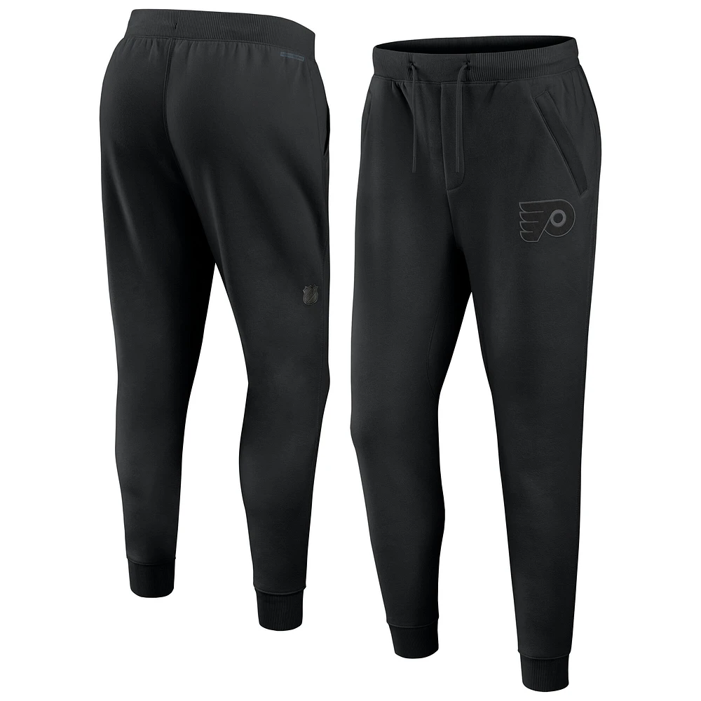Men's Fanatics Black Philadelphia Flyers Authentic Pro Road Fleece Sweatpants