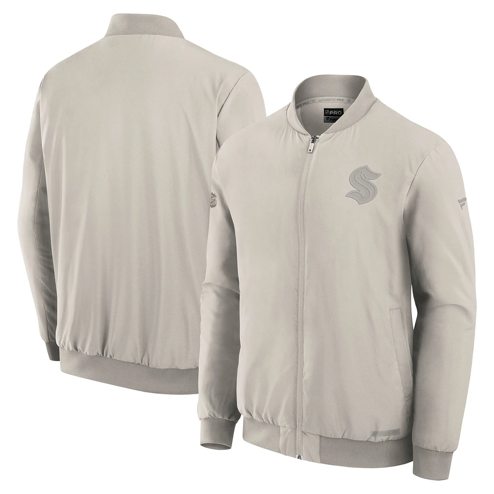 Men's Fanatics Seattle Kraken Authentic Pro Road Full-Zip Bomber Jacket