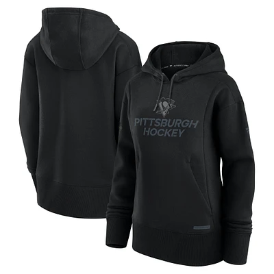 Women's Fanatics Black Pittsburgh Penguins Authentic Pro Road Pullover Hoodie