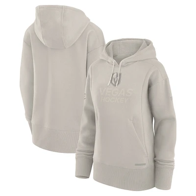 Women's Fanatics Cream Vegas Golden Knights Authentic Pro Road Pullover Hoodie