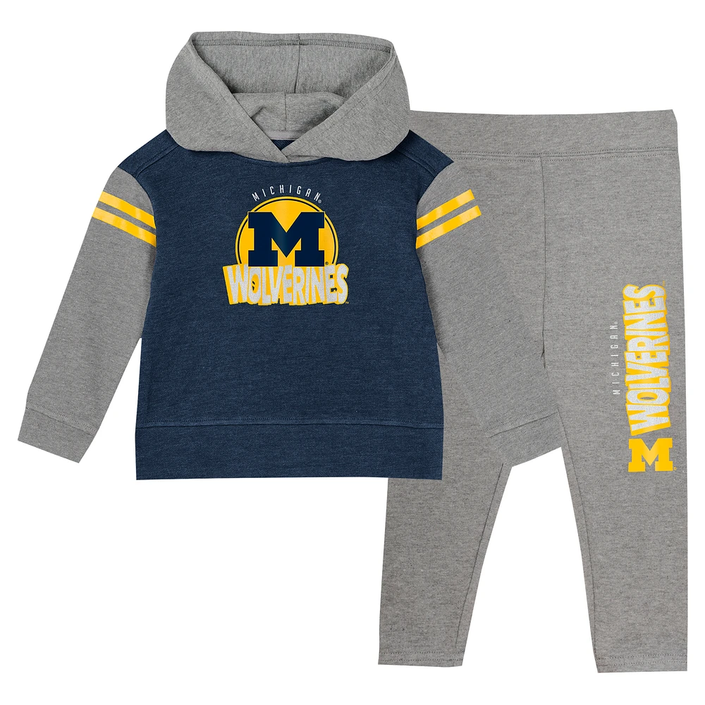 Girls Preschool Navy Michigan Wolverines Clubhouse Pullover Hoodie & Legging Set