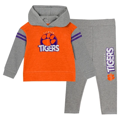 Girls Preschool Orange Clemson Tigers Clubhouse Pullover Hoodie & Legging Set
