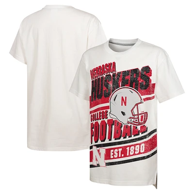 Youth White Nebraska Huskers Let's Get Loud Oversized T-Shirt