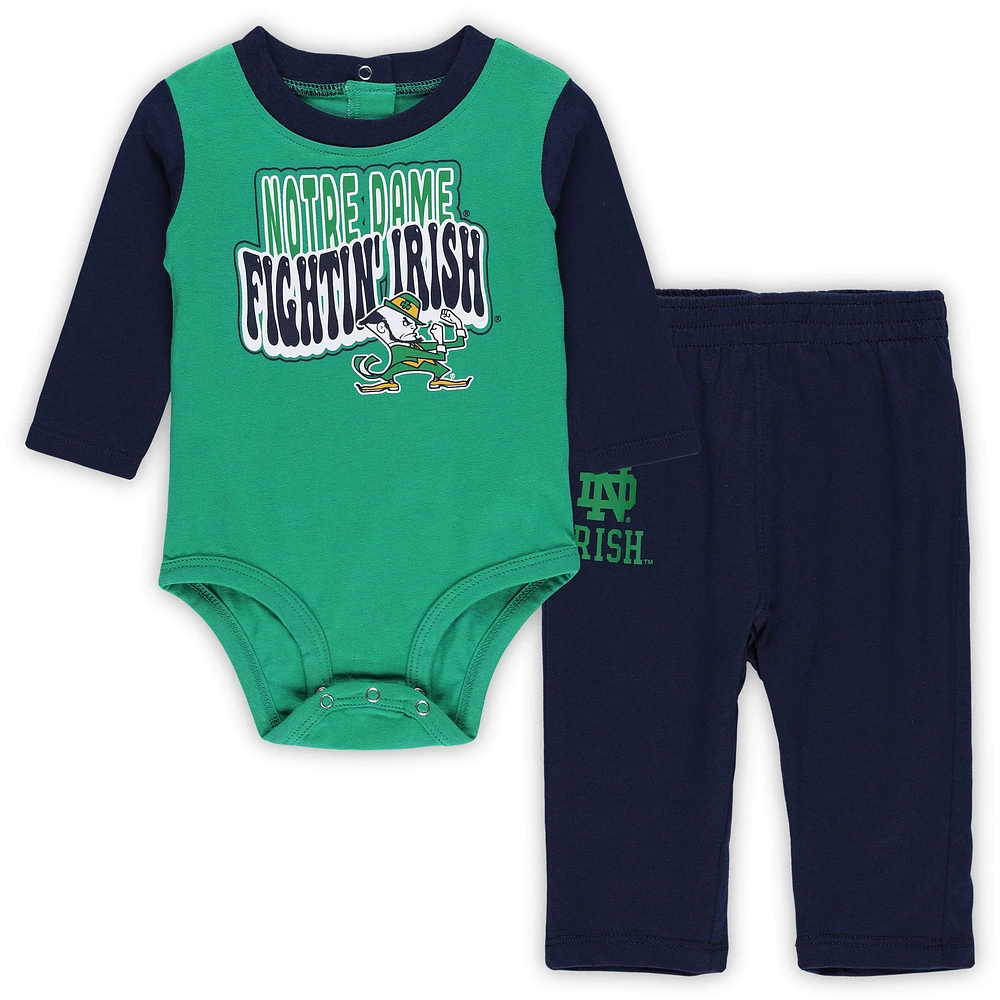 Newborn & Infant Notre Dame Fighting Irish Double Up Long Sleeve Bodysuit & Pant Set