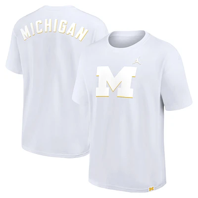Men's Jordan Brand White Michigan Wolverines Statement 2-Hit Max90 T-Shirt