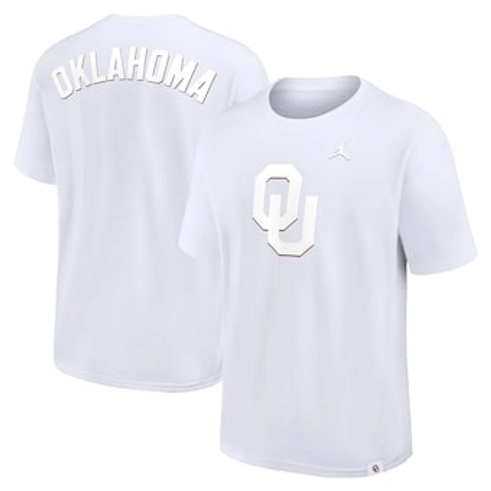 Men's Jordan Brand White Oklahoma Sooners Statement 2-Hit Max90 T-Shirt
