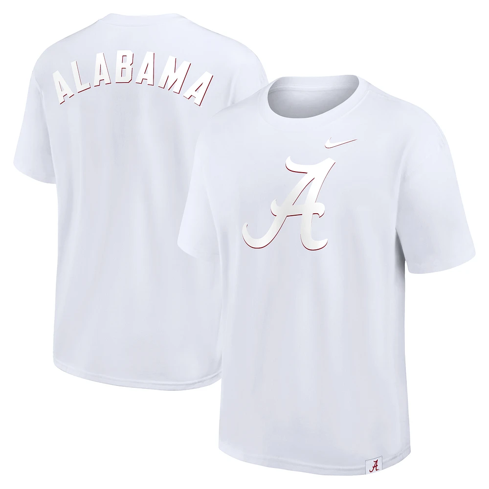 Men's Nike White Alabama Crimson Tide Statement 2-Hit Max90 T-Shirt