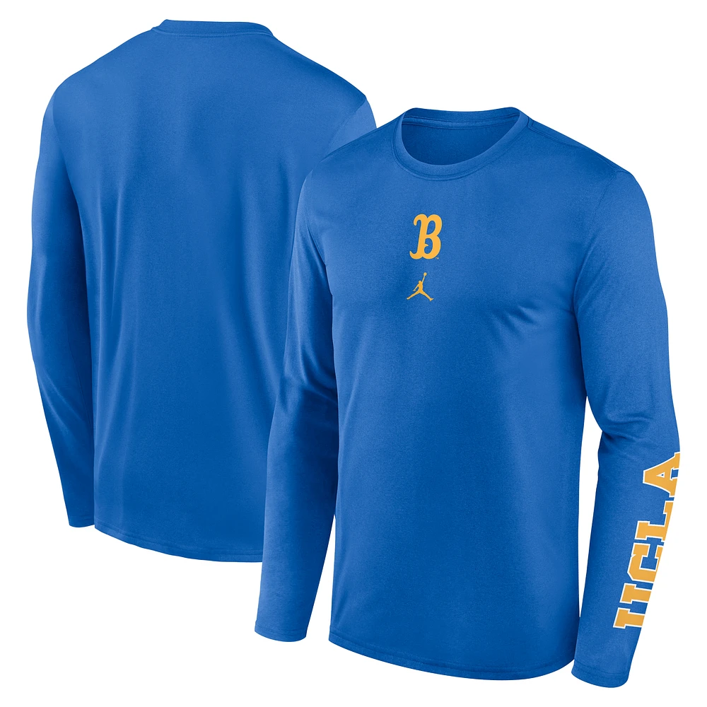 Men's Jordan Brand Blue UCLA Bruins Primetime Two-Hit Legend Dri-FIT Long Sleeve T-Shirt