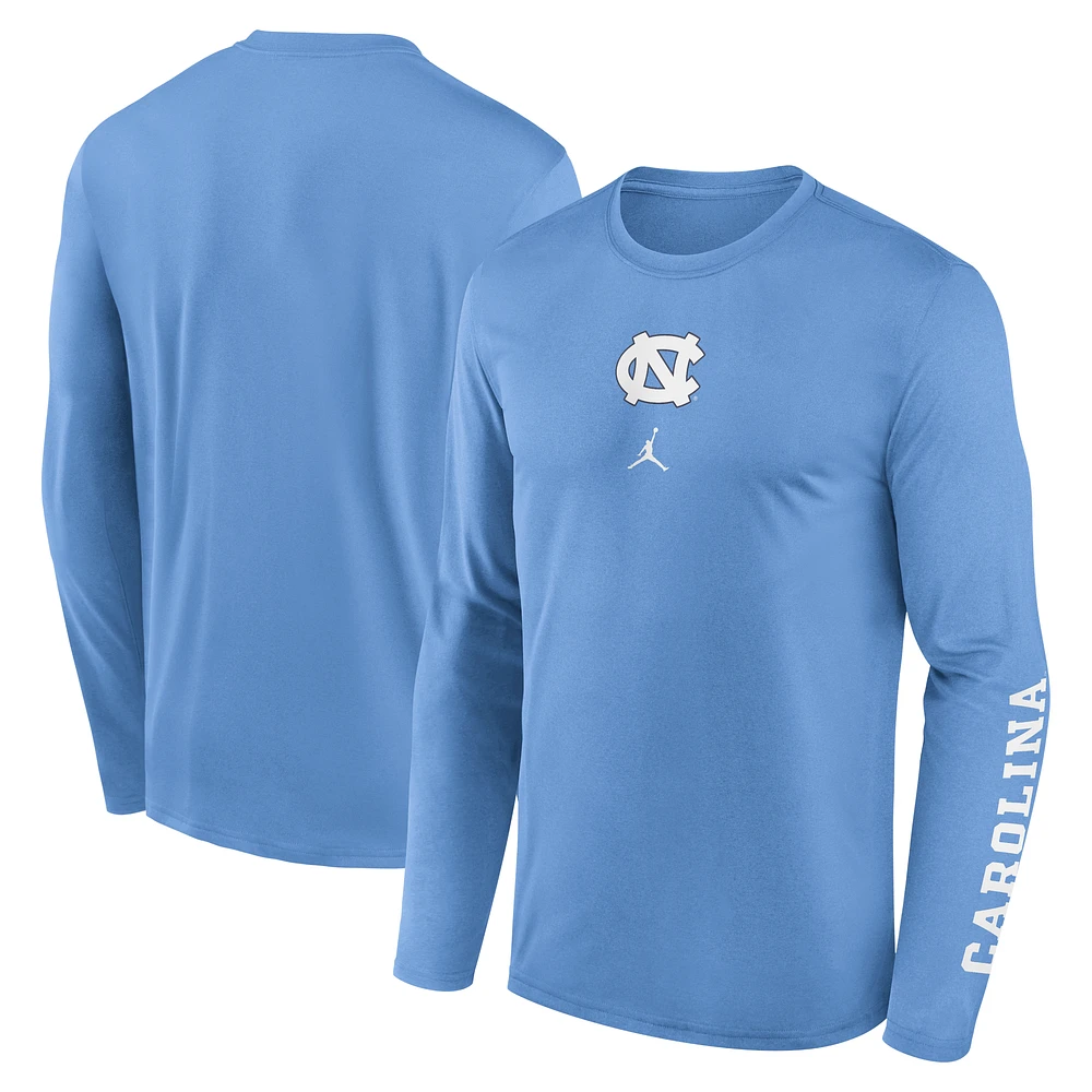 Men's Jordan Brand Carolina Blue North Tar Heels Primetime Two-Hit Legend Dri-FIT Long Sleeve T-Shirt