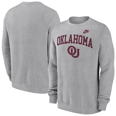 Men's Nike Heather Gray Oklahoma Sooners Legacy Classic Pullover Sweatshirt